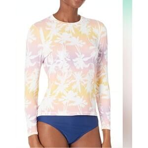Roxy Sea Skippin Long Sleeve Rashguard L NWT Sunset Ombre Beachcore beach resort